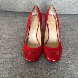 Red Suede/Leather Pumps